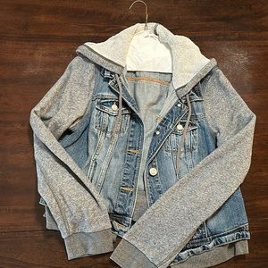 Hooded American eagle denim jacket